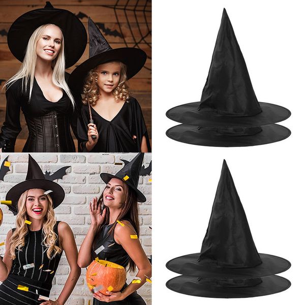 

wide brim hats 5pcs halloween witch hat for kids adults halloween party cosplay costume props decoration accessories black wizard cap 220826, Blue;gray