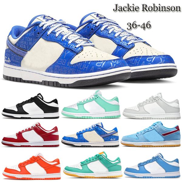 

2023 sports shoe jackie robinson designer low mens women running sports shoes dunked green glow grey fog gym red industrial blue valentine d