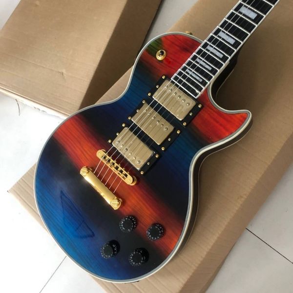 

custom electric guitar with 3 pickups,gold hardware gitaar,handwork 6 strings mahogany body guitarra
