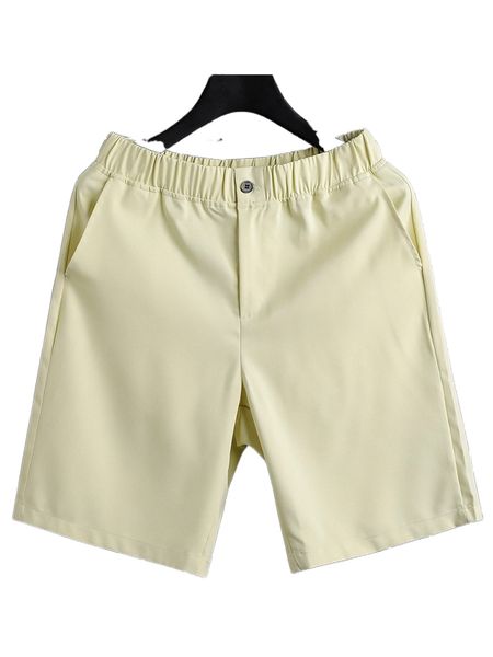 

men solid slant pocket shorts 34cq#, White;black