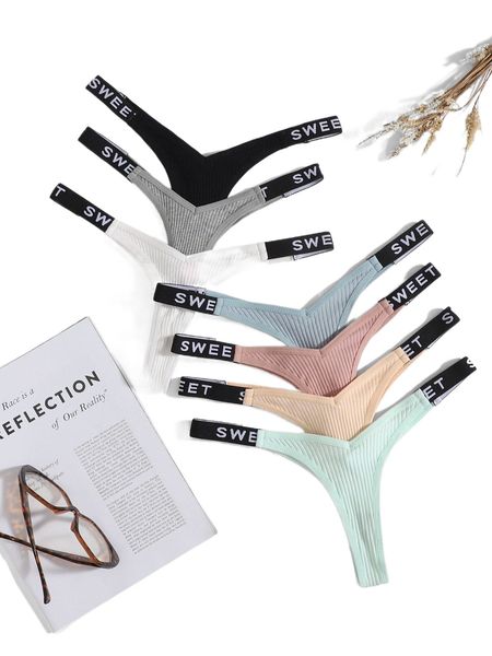 

7pack letter tape panty set k6op#, Black;red