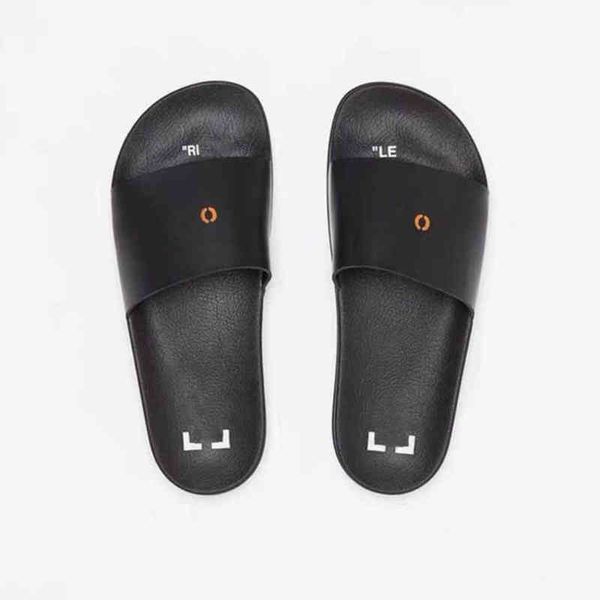 

luxury men's women's offs sandals fashion letter ribbon printing slippers couples beach men outside home slipper female classic br, Black