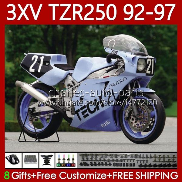 Bodykit für Yamaha TZR250-R TZR250RR YPVS 3XV TZR250R 92-97 117No.118 TZR 250 TZR250 R RS RR Weiß Lila 1992 1993 1994 1995 1996 1997 TZR-250 92 93 94 95 96 97 OEM-Verkleidung