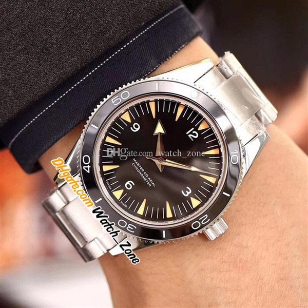 

41mm 300m james bond 007 spectre st646 automatic mens watch 233.30.41.21.01.00 black dial stainless steel bracelet gents watches w265p, Slivery;brown