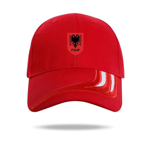 

albania football caps men's soccer breathable hat ladies fashion 100% cotton quick-drying adjustable size2964, Black;white