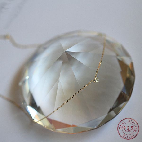 

925 sterling silver small zircon heart necklace exquisite pendant chain for women girls plated 14k gold jewelry gifts 220722