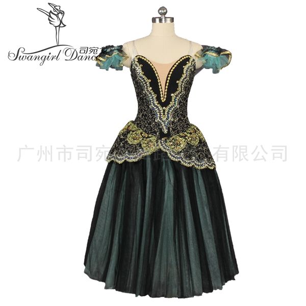 

raymanda black green gold romantic ballet tutu long dress for girls ballerina professional performance stage costume dress women bt9168, Black;red