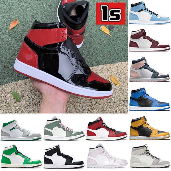 

shoes patent bred 1 1s basketball dark marina university blue atmosphere dark mocha grey green hyper royal unc barely orange rose twist, Black