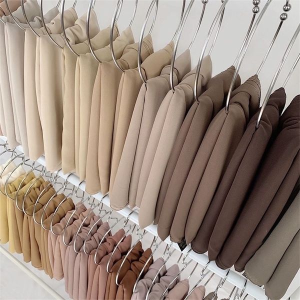 

chiffon hijab scarf 72x175cm solid color muslim fashion shawl headscarves for women islam headwraps ladies scarves veil 220718, Blue;gray