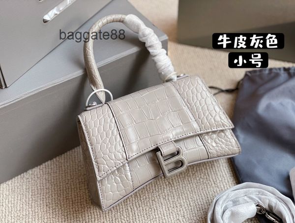 

home 2022 designer leather bags balencaigas's b hourglass bag female crocodile pattern fashion versatile one shoulder messenger handbag