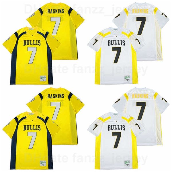 

high school bullisÂ bulldog 7 dwayne haskins jersey men football all stitched team yellow color white breathable pure cotton sewn on excellen, Black