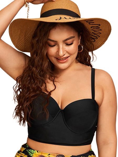 

plus push up bikini b2qf#, Black