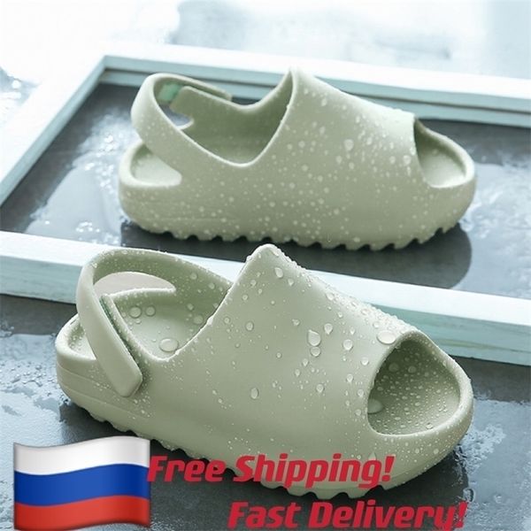 Yaz Sandalet Kızlar için Sandaletler Eva Kalın Alt Yumuşak Sole Katı Sırp Yolu Işık Banyo Sıkıştırılamayan Giyilebilir ANTICOLISISION 220621