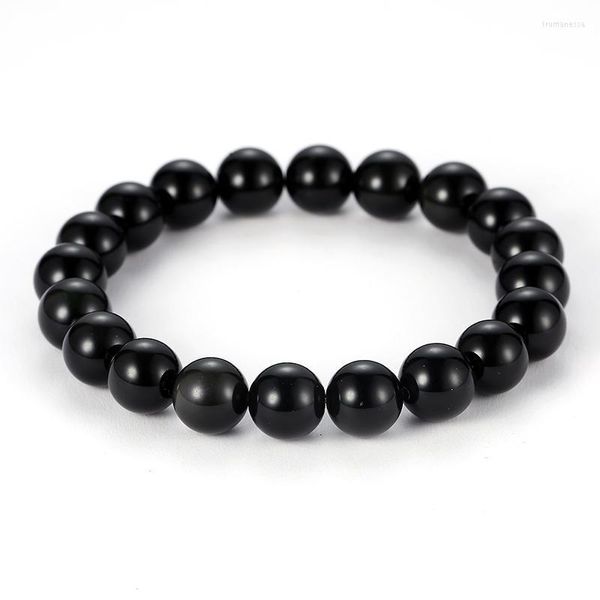 Fili di perline MOREON Classe A Pietra nera 6m 8m 10m 12m 14m 16m Bracciale elastico da uomo ad anello singolo Trum22