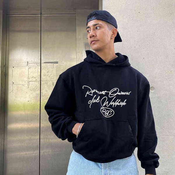 

letter present slogan print hoodie meichaogao street loose couple terry, Black