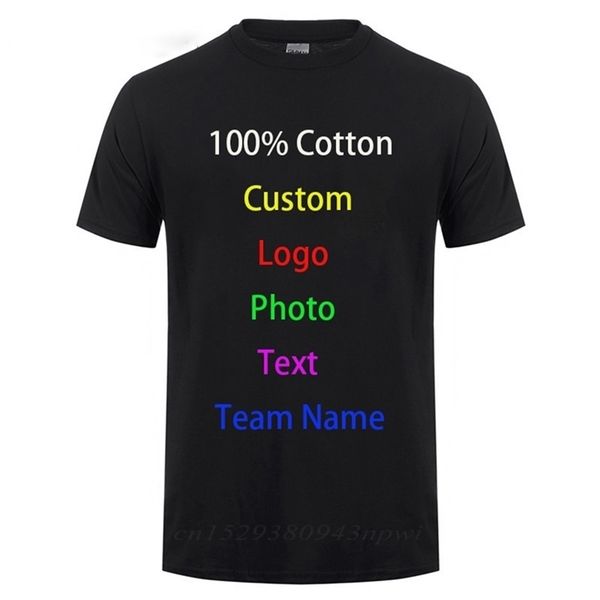 

t shirt men customized text diy your own design po print apparel advertising t-shirt for vip 220408, White;black