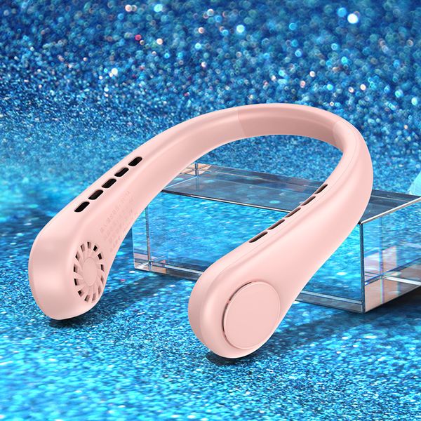 

t73 hanging neck fan with digital display usb charging portable student dormitory large cooling artifact leafless sports refrigeration air c