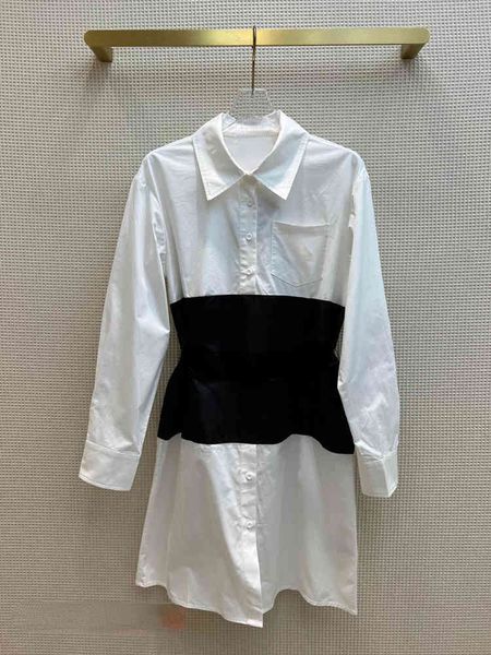 

casual dresses p home spring and autumn new products fashionable contrast color stitched shirt panda color matching daily commute dating, Black;gray