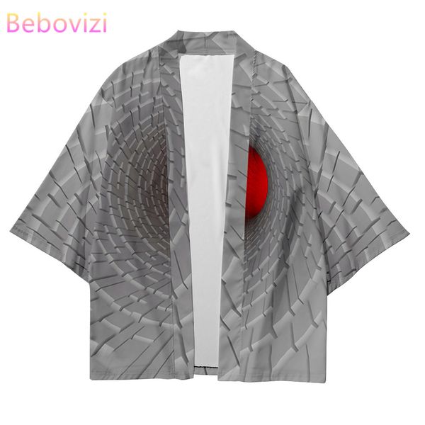 

2022 plus size xxs-6xl geometry loose japanese streetwear cardigan women men harajuku haori cosplay kimono yukata clothes, Red