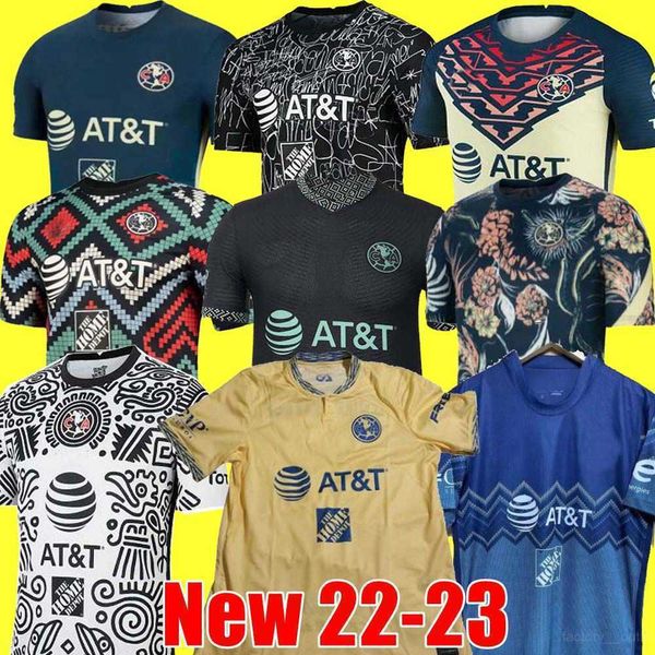 

liga mx 22 23 club america soccer jerseys third fuentes aquino j dos santos d.valdes r.martinez camisas de futebol training, Black;yellow