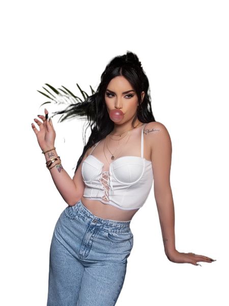 

sxy x kimberly loaiza lace up front circle lace trim bustier cami d91x#, White