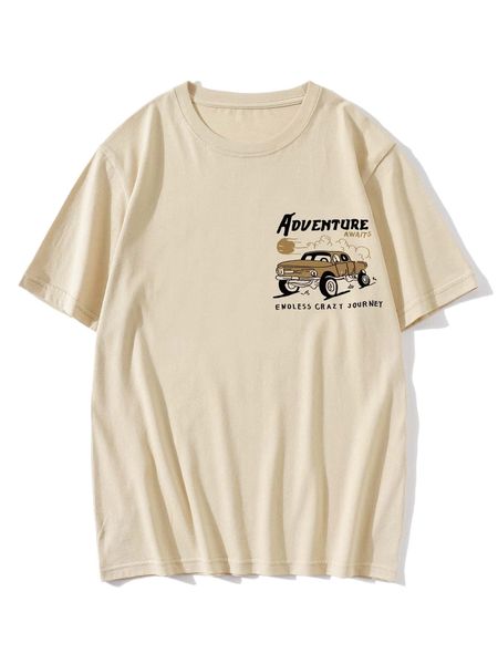 

romwe guys car letter graphic tee w05i#, White;black