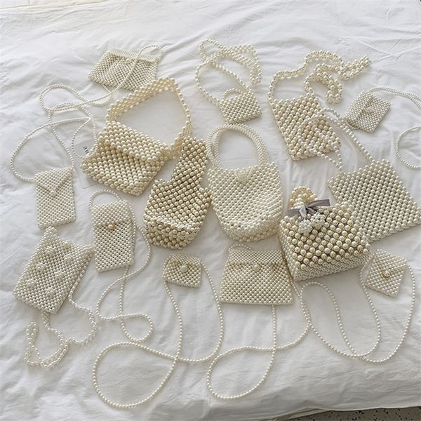 

mini pearl bag handmade vintage beaded fashion banquet party shoulder bag female wedding bags luxury women's coin 220525