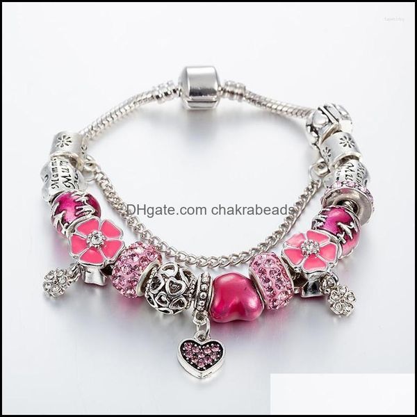 

charm bracelets annapaer luxury catena vintage jewelry pink chain charms dh5mk, Golden;silver