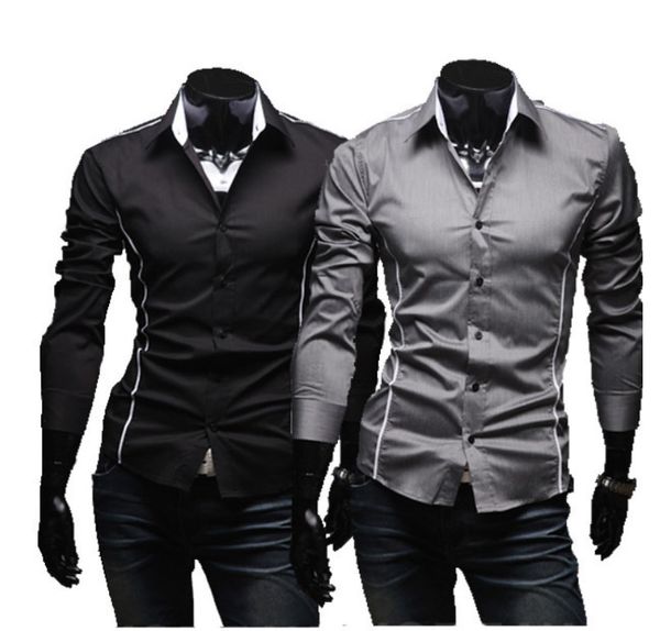 

new mens shirts casual slim fit stylish men dress shirts, White;black