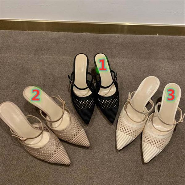 

2021 fashion high heel slippers designer luxury exquisite gladiator women flat shoes wedding party sandals 35-42 with box248h, Black