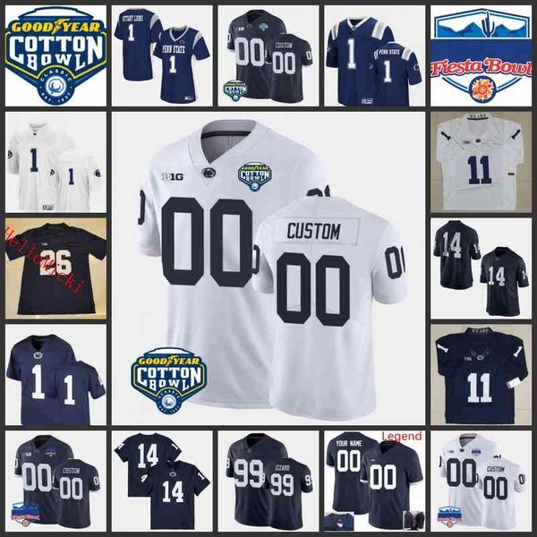 Maglia da calcio Xflsp College Custom Penn State Nittany Lions cucita 53 Rasheed Walker 84 Theo Johnson 28 Devyn Ford 79 Caedan Wallace 97 PJ