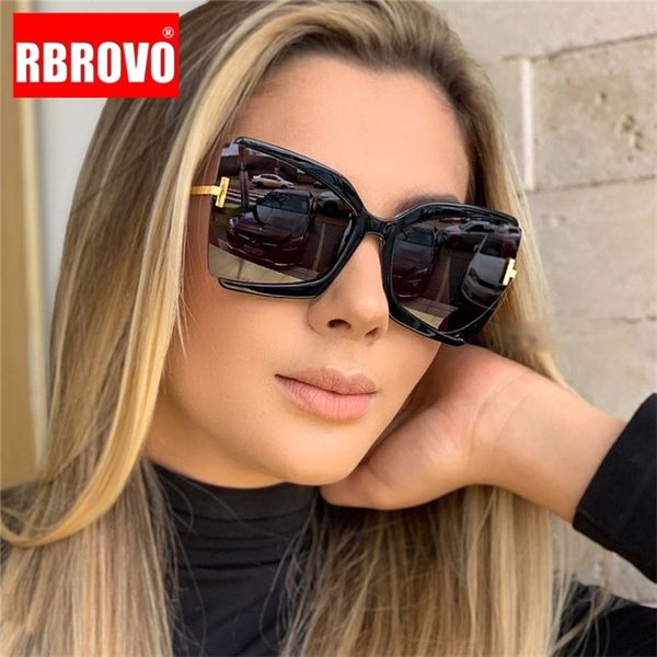 

rbrovo oversized sunglasses women eyeglasses vintage glasses men luxury brand d sol gafas 220518, White;black