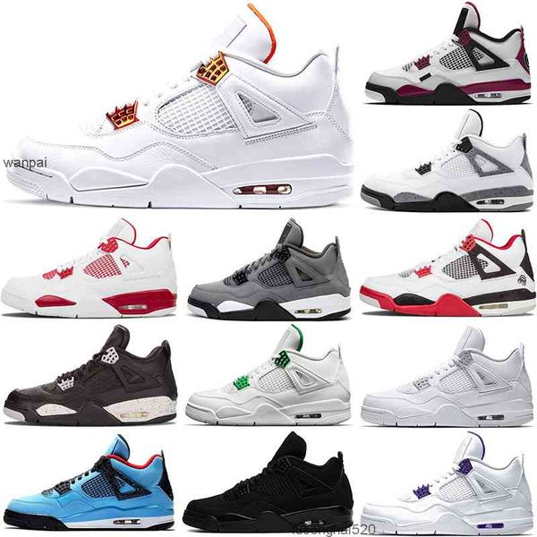

2022 new arrive men high basketball shoes 4 4s black cat court purple university red neon bred alternate motorsport orange metallic white ce