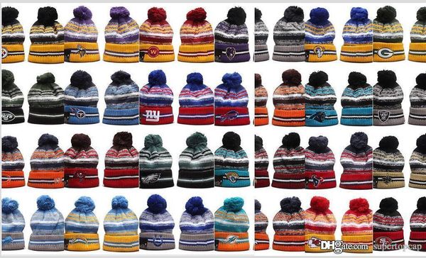 

street hip hop beanies with funny pom classic fashion casual football all team winter wool skullies beanie hat for men and women, Blue;gray