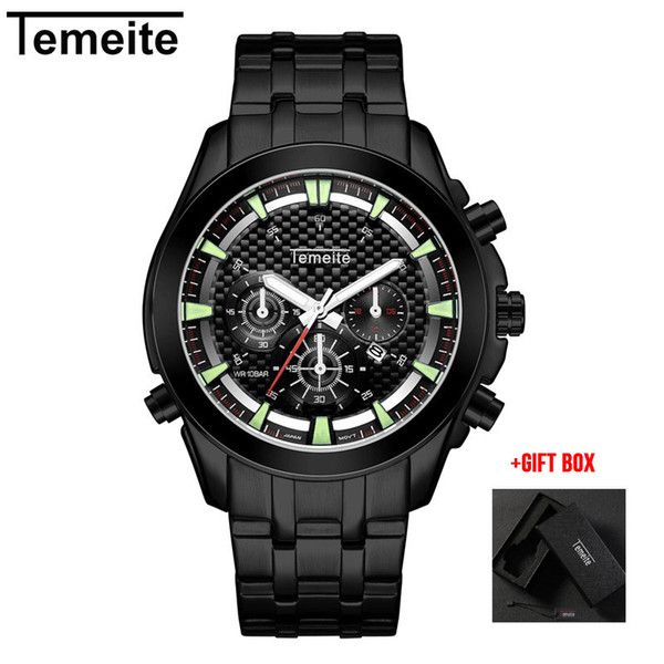

2022new temeite brand watch men waterproof men's quartz watches sport male military wristwatch relogio masculino gift c6, Slivery;brown