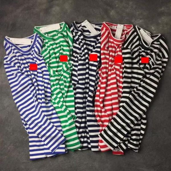 

2021 men's woman's t-shirts long sleeve cotton play sweatshirt commes embroidery red heart des hip hop garcons men stree283g, Black