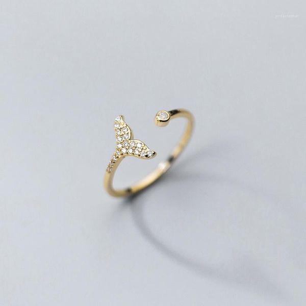 Cluster-Ringe 2022 Stil Vertraglich Mode Fischschwanz Set Diamant Ring weiblich geometrisches Temperament klein rein und frisch süß kalter Wind