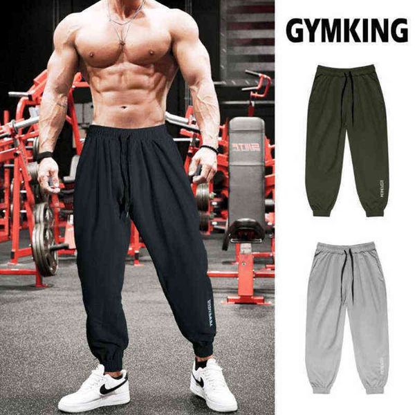 

men jeans new muscular men's sports trousers training basketball running loose korean casual pants fashion trendy fitness 22 1222, Black
