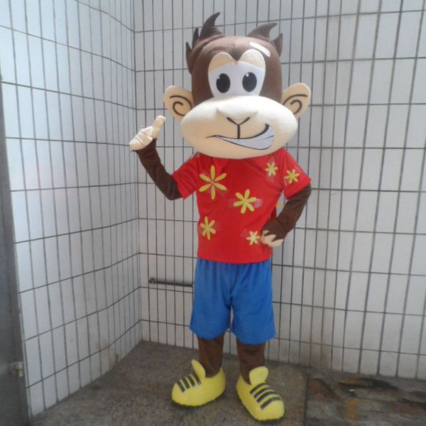 

mascot doll costume cartoon monkey costume mascot party game dress outfits clothing advertising promotion carnival halloween xmas easter ad, Red;yellow