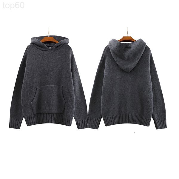 

men's sweaters designer gaojiechao brand 7th season loose shoulder hooded thick needle knitted sweater hoodie for men and women quvn, White;black