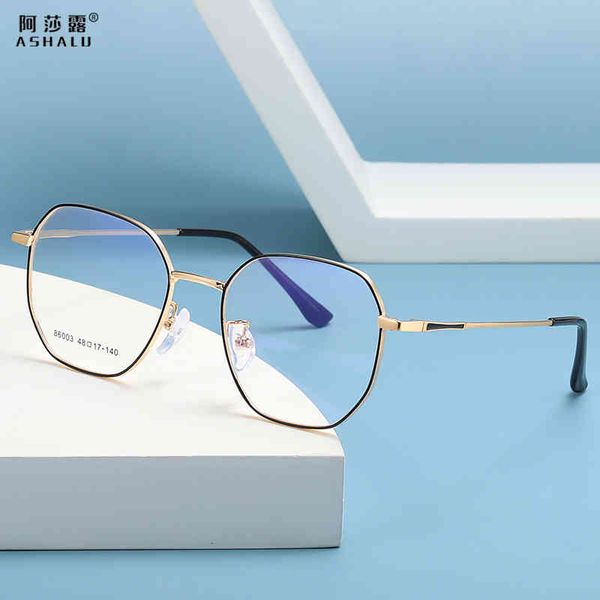 

sunglasses asaro summer metal eye frame fashion polygon can be equipped with myopia glasses ultra light yvol, White;black