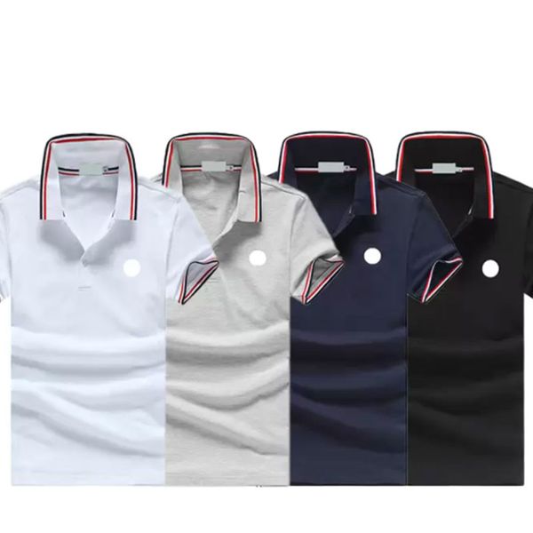 

2022 designer mens basic business polos t shirt fashion france brand men's t-shirts embroidered armbands letter badges polo shirt short, White;black