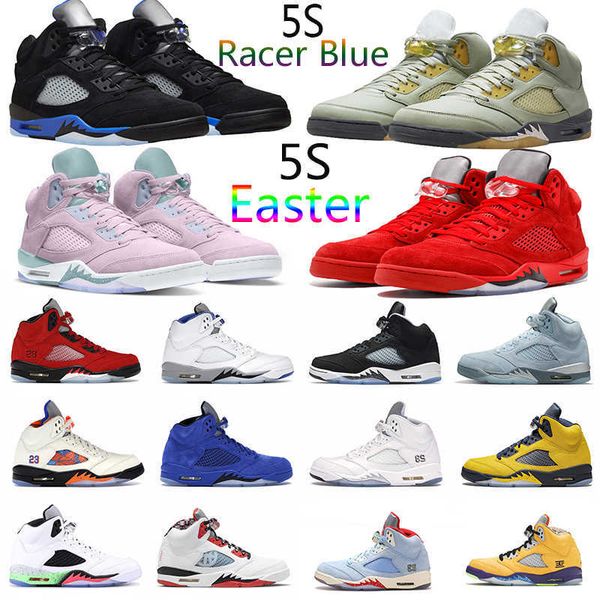 

jumpman 5 5s mens basketball shoes racer blue easter concord oreo red suede sail wolf gray fire red moonlight white coment michigan men jord