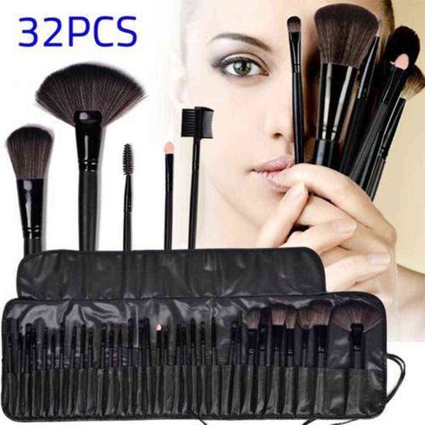 

makeup tools woman's professional 32 pcs make up pincel maquiagem superior soft cosmetic beauty brushes set kit + pouch bag case220422