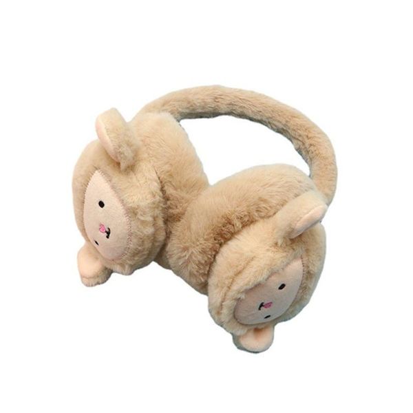 Boinas ao ar livre Kawaii Cartoon Monkey para crianças quentes de abastecimento de ouvidos de plugues grossos tampa de ouvido de cabeça espessa Coverberets de orelha macia