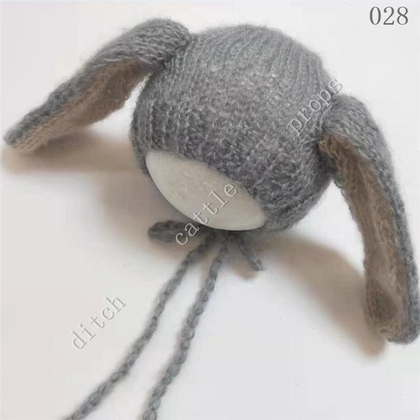 

handcraft baby hand knit mohair hat newborn pgraphy props long ear cap, Yellow