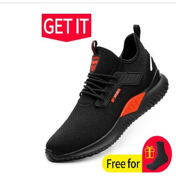 

2022 work safety sport shoes anti-smashing steel toe puncture proof construction lightweight breathable sneakers shoe men women is light