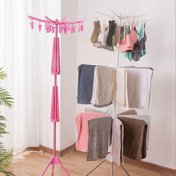 Wäschesäcke Faltbare Innenkleidung Socken Wäscheständer Multifunktions-Edelstahl-Balkonständerregal für Babyhandtücher Windel