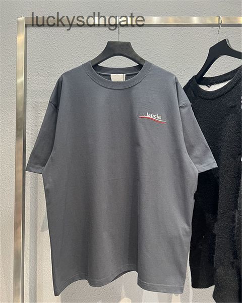 

2022 brand classic paris bb t shirt high version 22ss early spring new coke wave embroidery printing couple ro xtbf xtbf, White;black