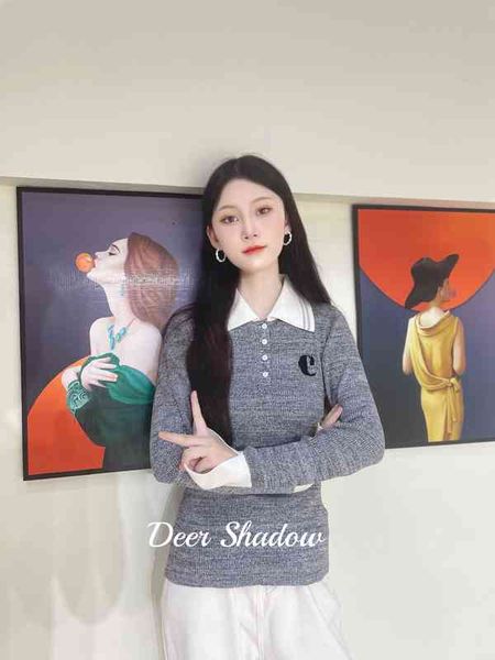 

women's knits & tees angelababy star's same early autumn polo collar sweater women's, White